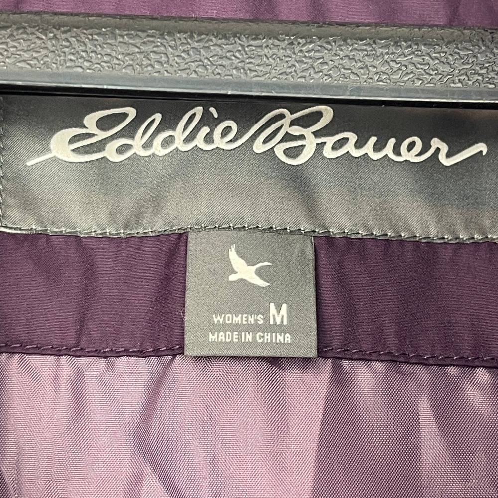 Eddie Bauer EB650 Womens M Down Puffer Jacket Quilted Full Zip Purple 0542 - Picture 2 of 11
